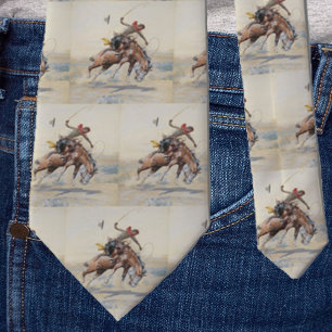 Cravate Le Cowboy Vintage De L'Occident À Cheval À L'Ép