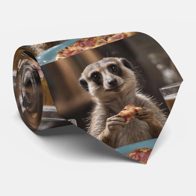 Cravate Le Déjeuner De Meerkat Sneaky, (Roulé)