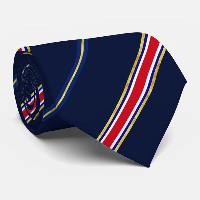 Cravate Le drapeau du Costa Rica (Roulé)