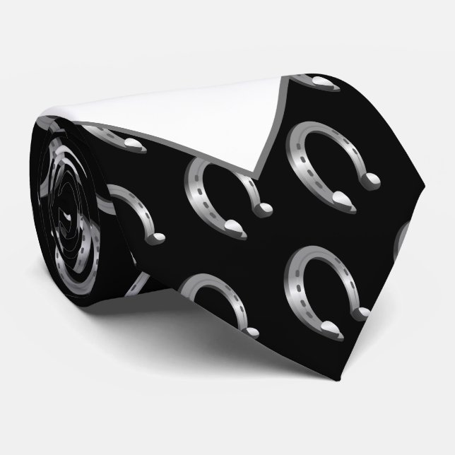 Cravate Le fer à cheval de Cowboy | Initiales (Roulé)