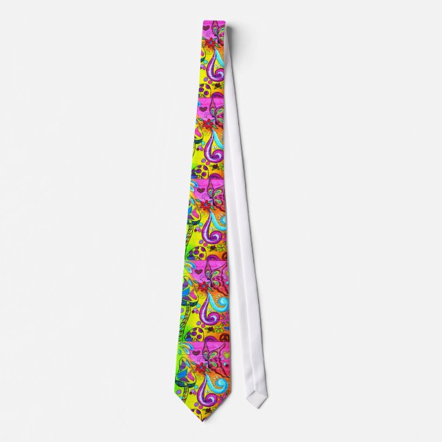 Cravate le HIPPI-style super de couleurs fleurit la (Devant)