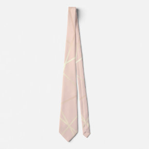 Cravate Le joli or rose élégant et rougissent géométri