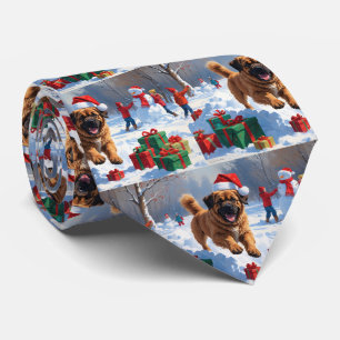 Cravate Le Mastiff tibétain coule en neige avec le Casquet