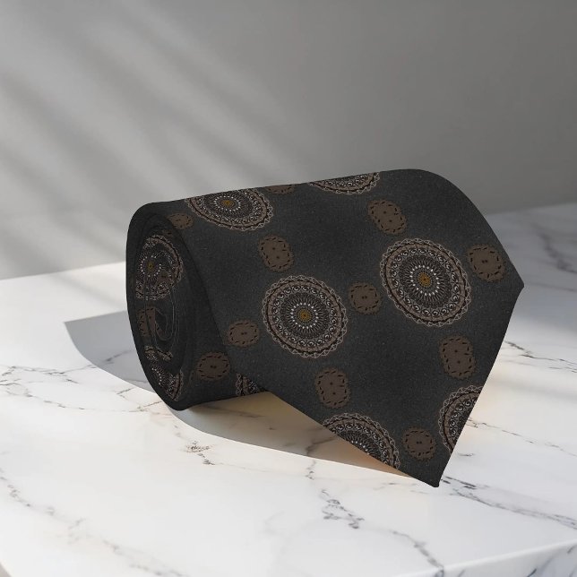 Cravate Le motif du kaki crocodylus porosus mandala (Créateur téléchargé)