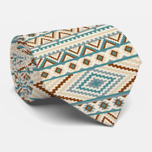Cravate Le neutre tribal aztèque d'impression brunit Teal