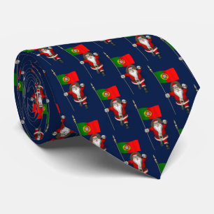 Cravate Le Père Noël Avec L'Ensigne Du Portugal