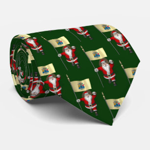 Cravate Le Père Noël Festif Avec Drapeau Du New Jersey