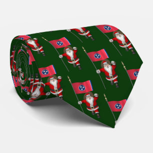 Cravate Le Père Noël Festif Avec Drapeau Du Tennessee