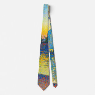 Cravate Le port au coucher du soleil, Signac