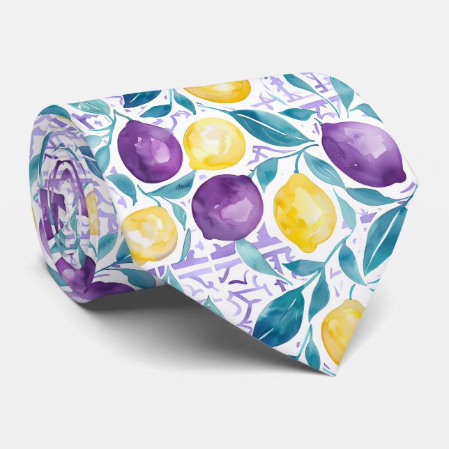 Cravate Lemon Pattern Men's Necktie  (Roulé)