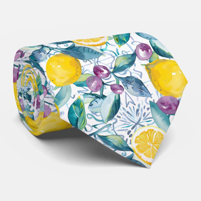 Cravate Lemon Pattern Men's Necktie  (Roulé)