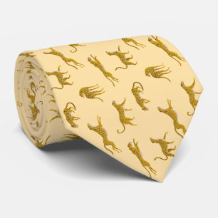 Cravate Léopard Jaune Sur Un Animal Sauvage Motif Jaune Cl