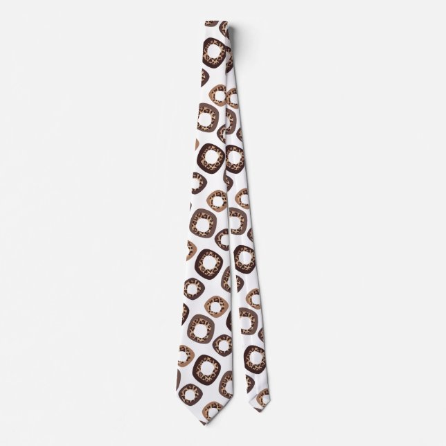 Cravate Leopard Print and Donut Pattern Tie (Devant)