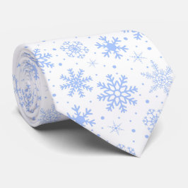 Cravate Les flocons de neige en bleu