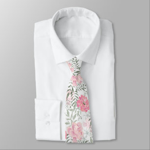 Cravate Les pivoines roses