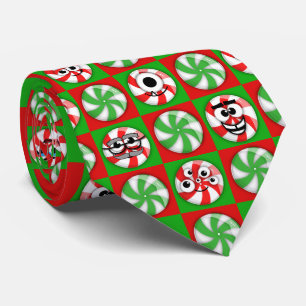 Cravate Les visages des bonbons de Noël