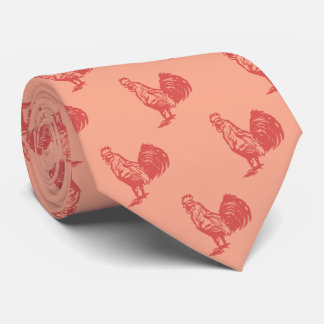 Cravate Letterpress Style Red Rooster