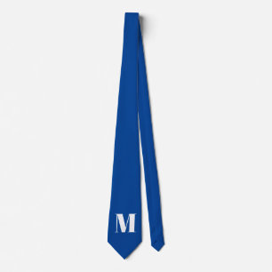 Cravate LETTRE INITIALE Bleu Profond Monogramme Moderne De
