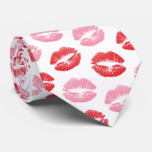 Cravate Lèvres rouges et roses, Motif des lèvres, bâton à