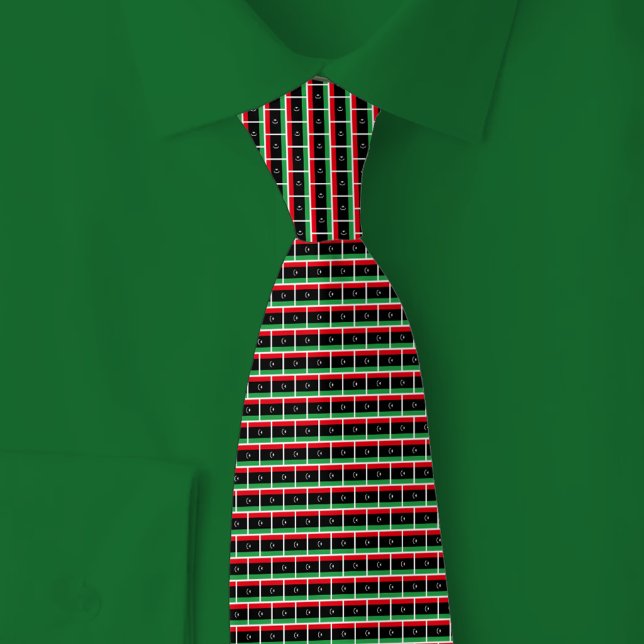 Cravate Libya Flag Brick Pattern (Créateur téléchargé)