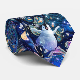 Cravate Lien de cou de flocon de neige de pingouin