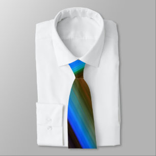 Cravate Ligne moderne Art Peacock Couleurs plumes