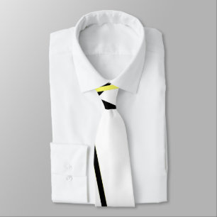 Cravate Ligne Moderne Géométrie Cool Blanche Noire Jaune