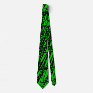 Cravate Lignes Abstraites - 02 - Vert #00CC00