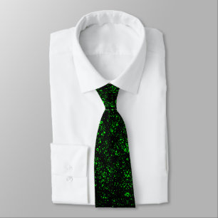Cravate Lignes aléatoires - Noir avec Vert sur Noir