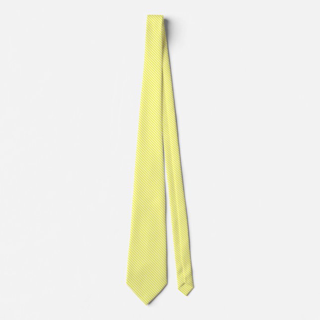 Cravate Lignes blanches et jaunes de 45° II (Devant)
