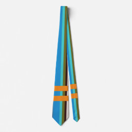 Cravate Lignes bleues, Brown et orange