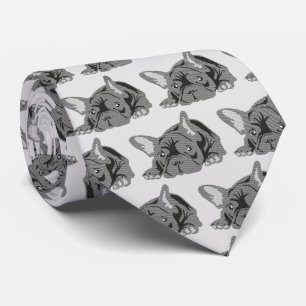 Cravate Lignes de Bouledogue Français