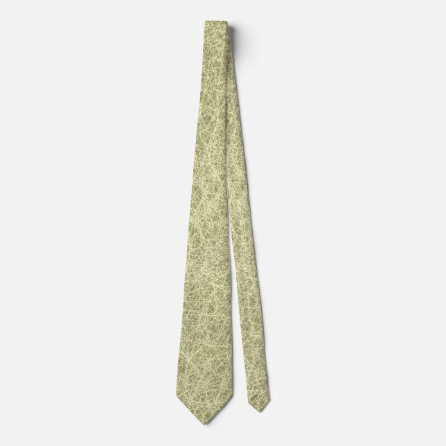 Cravate Lignes figées - Crème sur Khaki (Devant)