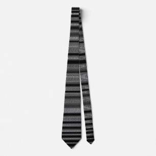 Cravate Lignes Vastes Noires - En Blanc