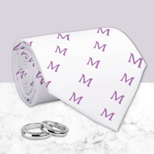 Cravate Lilac Monogramme personnalisé