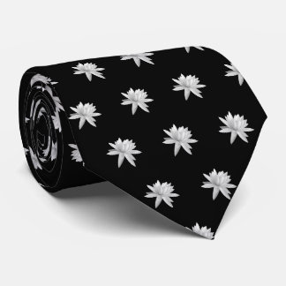 Cravate Lily Lotus Motif noir et blanc