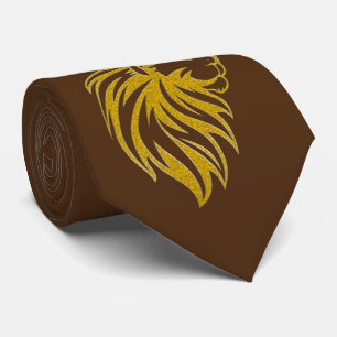 Cravate Lion Avec Couronne - Style Or 2