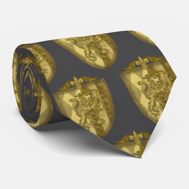 Cravate Lion Shield Family Crest  (Roulé)