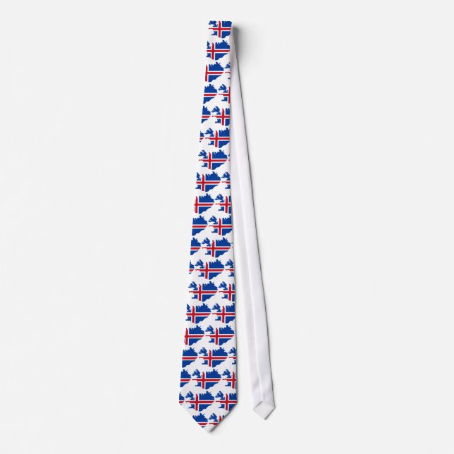 Cravate L'Islande EST carte de drapeau de Ísland (Devant)