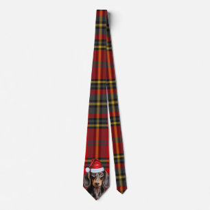 Cravate Lisseur de vacances de chien de Dachshund Plaid de