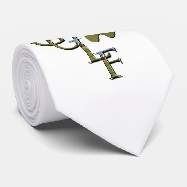 Cravate Logo De Golf Interconnecté Et Parcours De Golf (Roulé)