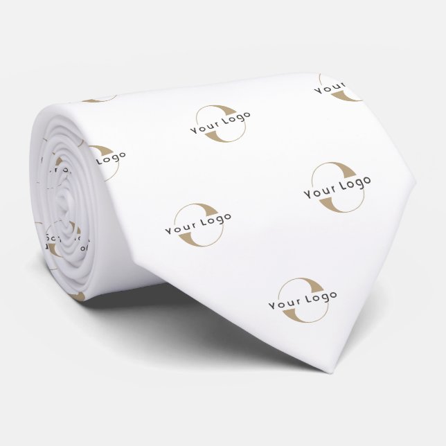 Cravate Logo d'entreprise moderne Clean Minimal Company Wh (Roulé)