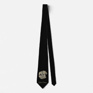 Cravate Logo Golden Dragon Ajouter un nom Texte ou Monogra