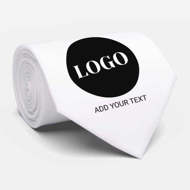 Cravate Logo personnalisé et entreprise de texte (Roulé)
