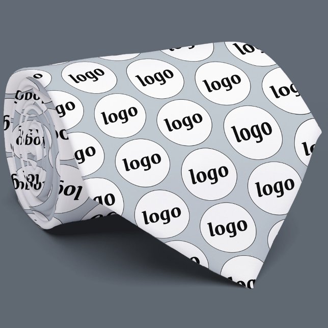 Cravate Logo Simple Entreprise Promotionnels Poudre Bleue (Logo patterned business promotional or staff employee uniform neck tie)