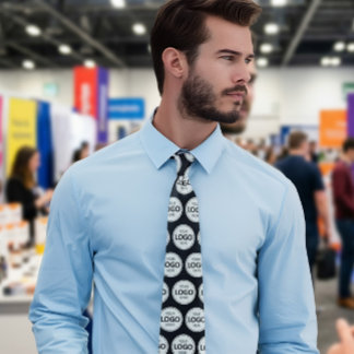 Cravate Logo Upload Custom Business Black Neck Tie