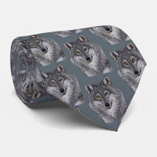 Cravate Loup gris