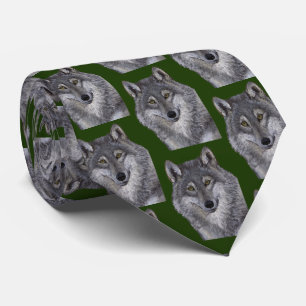 Cravate Loup gris