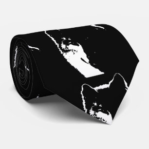 Cravate Loup noir et blanc