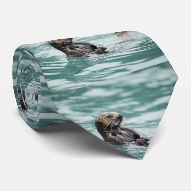 Cravate Loutre de mer de observation (Roulé)